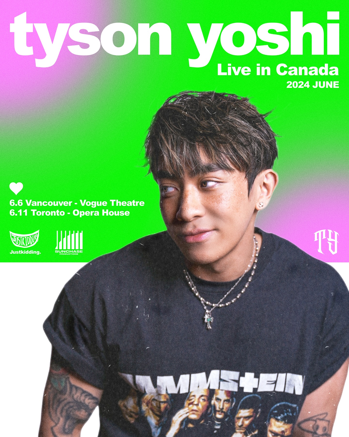 香港唱作歌手Tyson Yoshi加拿大巡演：溫哥華及多倫多演唱會即將開啟